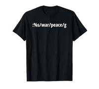 Remplacez la guerre par la paix - Pacifist vi/Vim Geek - Texte blanc T-Shirt