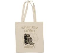 Remplacez la peur de l'inconnu avec le sac fourre-tout Curiosity en coton naturel blanc