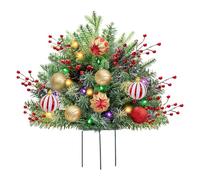 Remplissage artificiel pour jardinière de Noël - Remplisseurs décoratifs pour pots d'extérieur avec support pour piquets, arrangement saisonnier festif vacances d'hiver | pour appartement, maison