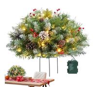 Remplissage d'arbre de Noël, Remplissage de Noël Artificiel éclairé, Arbre de 16 Pouces pré-éclairé avec Support, Remplisseur de jardinière Lumineux extérieur à Piles, pour la décoration des fêtes
