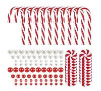 Remplissage de vase de Noël, 106pcs diy bricolage blanc rouge blanc flottant de perles de béquilles