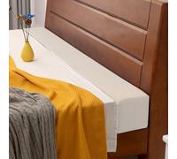 Remplissage d'espace en mousse pour canapé-lit, extension de matelas rectangulaire avec housse amovible, ferme la couture, pour lit simple/grand lit (180 x 10 x 10 cm, crème-blanc)