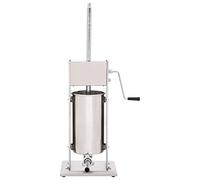 Remplisseur à saucisses manuel en acier inoxydable de 15 l, entonnoir inclinable et 3 tubes de remplissage, fonctionne à la main pour saucisses, hot dogs, saucisses rôties dans la cuisine et la