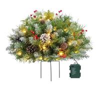Remplisseur d'arbre de Noël artificiel,remplisseur d'arbre de Noël - Arbre de Noël de 16 pouces avec support,Remplisseur de jardinière lumineux extérieur à piles, pour la décoration des fêtes