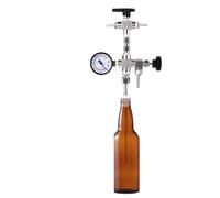 Remplisseur de bouteille de bière avec jauge de Co2, outils de brassage de remplissage de bouteille à contre-pression for la bière et le vin, en acier inoxydable 60Psi 1 pièce(Post)