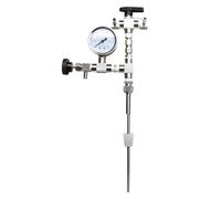 Remplisseur de bouteilles à contre-pression, kit de transfert pour mise en bouteille de bière en acier inoxydable 304 avec manomètre, hauteur 15 in / 39,5 cm, pour bière maison CO2
