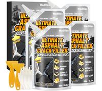 Remplisseur de fissures pour asphalte 2.4 kg, mastic de réparation imperméable à nivellement automatique pour allées, trottoirs, joints de béton noir, mastic à séchage rapide pour extérieur - Noir