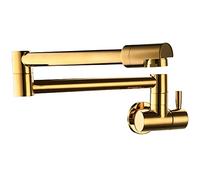 Remplisseur de pot Robinet d'eau froide en laiton Robinet de cuisine commercial Pliant Extensible Double articulation Bras pivotants Trou Monopoignée Robinets d'évier muraux,orb