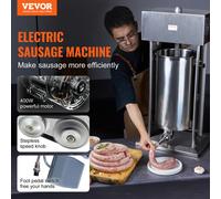 Remplisseur de saucisses électrique VEVOR, remplisseur de viande vertical de 25 L / 55 livres, moteur de 400 W, réglage de la vitesse en continu et pédale, en acier inoxydable 304 de qualité alimentai