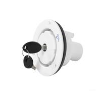 Remplisseur d'eau par gravité pour remorques de camping-car avec bouchon à baïonnette verrouillable et aération de 10 mm, matériau plastique avec connexion de grange de 40 mm (blanc)