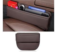 Remplisseur d'espace pour siège auto, For Dodge Ram 2011-2023 2024 2025 2026, boîte de rangement siège en cuir PU étanche, accessoires poche latérale for console voiture(C-brown)