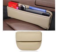 Remplisseur d'espace pour siège auto, For Dodge Ram 2011-2023 2024 2025 2026, boîte de rangement siège en cuir PU étanche, accessoires poche latérale for console voiture(D-beige)