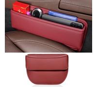 Remplisseur d'espace pour siège auto, For Dodge Ram 2011-2023 2024 2025 2026, boîte de rangement siège en cuir PU étanche, accessoires poche latérale for console voiture(A-red)