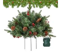 Remplisseur d'Urne de Noël d'extérieur - Arbres de Noël artificiels avec support trépied | Décoration de Noël pour les boutiques de parterres de fleurs de jardin