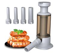 Remplisseuse manuelle de saucisses - Machine de remplissage de viande en PP de 2,17 pouces, outil de traitement de cuisine manuel, dispositif de formation d'aliments avec accessoires multi-tubes | Sys