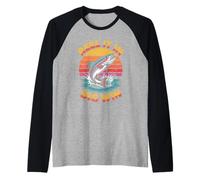 Remportez une grosse victoire à Retro Fish Fisherman pour hommes Salmons Manche Raglan