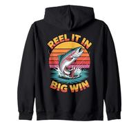 Remportez une grosse victoire à Retro Fish Fisherman pour hommes Salmons Sweat à Capuche