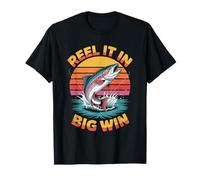 Remportez une grosse victoire à Retro Fish Fisherman pour hommes Salmons T-Shirt