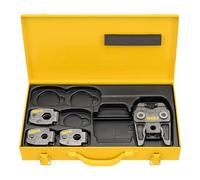 Rems 574613 R Jeu de bagues de sertissage S (V 15 + 18 + 22 Z8, avec pince intermédiaire, orientable en continu, dans un coffret en tôle d'acier)