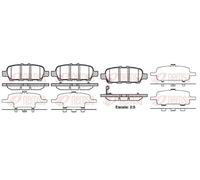REMSA Plaquettes de freins Arrière avec indicateur d'usure Épaisseur 14mm avec accessoires 0876.41 Compatible avec NISSAN X-TRAIL T30, SUZUKI Grand Vitara II SUV JT, TE, TD, INFINITI Q50 Berline