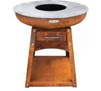 Remundi - Barbecue brasero en acier Zelos Hauteur 71 cm Diamètre 62 cm Marron G