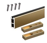 REMYS Closet Rods Garment Hanger Durable Pole for Wardrobe/Bedroom/Laundry Room,18 20 23 24 30 35 40 45 50 55inch Long Clothes Poles for Hanging Clothes, Complete Kits(Champagne Gold,50in/127cm)