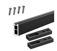 REMYS Closet Rods Garment Hanger Durable Pole for Wardrobe/Bedroom/Laundry Room,18 20 23 24 30 35 40 45 50 55inch Long Clothes Poles for Hanging Clothes, Complete Kits(Black,23in/58cm)