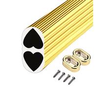 REMYS Heavy Duty Wardrobe Pole for Laundry Room/Cabinet/Loft With Socket Set,20 30 40 50 60 Inch Closet Hanging Rod Aluminum, 3mm Thick Valet Rod Hotel Home Office(Gold,50cm/19.6 in)