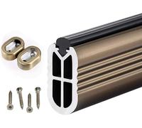 REMYS Metal 2.6mm Thick Wardrobe Rail Tube with Anti-slip Silence Strip & Flange Set,Heavy Duty Closet Rods for Hanging Clothes(Champagne Color,45cm/17.7in)