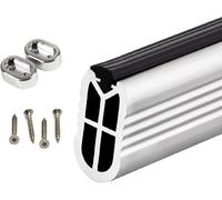 REMYS Metal 2.6mm Thick Wardrobe Rail Tube with Anti-slip Silence Strip & Flange Set,Heavy Duty Closet Rods for Hanging Clothes(Silver,150cm/59in)