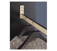 REMYS Metal Hanging Durable Pole With End Support,Removable Wall Mounted Clothing Organizer Rod Rack System Kit Closet Rods, Waterpproof Rustproof Easy To Cut(Gold,60in/153cm)
