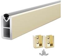 REMYS Non-Slip Hanging Clothes Bar for Wall, Closet Rods Laundry Room/Clothing Store/Bedroom Cuttable Rectangular Aluminum(Gold,Closet Width 40"/101.6cm)