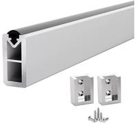 REMYS Non-Slip Hanging Clothes Bar for Wall, Closet Rods Laundry Room/Clothing Store/Bedroom Cuttable Rectangular Aluminum(Silver,Closet Width 40"/101.6cm)