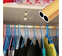 REMYS Removable Wardrobe Pole with Socket Set,Gold Closet Hanging Rods for Clothing/Hanger, Laundry Kitchen Cabinet Wall Bar, Long 60 50 40 30 20 10 Inch(80cm/31.5 in)