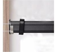 REMYS Wall Mounted Clothes Drying Rack Wardrobe Bar with Anti-slip Silence Strip,Bedroom Closet Rod for Hanging Clothes, for Balcony/Dormitory/Laundry Room(Black,Closet Width 150cm(59in))