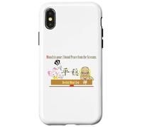 Ren-World 40 Munch Zen Munch-2/5 Munch Animal Japonais Dortoir Lapin Cœur Bouddhiste Pacifique Auto-résolvant Magatama Coque pour iPhone X/XS