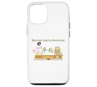 Ren-World 40 Munch Zen Munch-2/5 Munch Animal Japonais Dortoir Lapin Cœur Bouddhiste Pacifique Auto-résolvant Magatama Coque pour iPhone 12/12 Pro