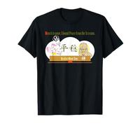 Ren-World 40 Munch Zen Munch-2/5 Munch Animal Japonais Dortoir Lapin Cœur Bouddhiste Pacifique Auto-résolvant Magatama T-Shirt