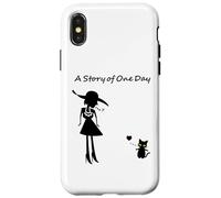 Ren-World 76 Animaux Chatons Amoureux des Chats Dame Pensant Un Jour Histoire en France Coque pour iPhone X/XS