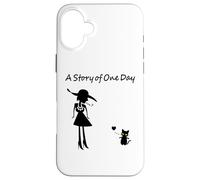 Ren-World 76 Chaton & Lady Cat Lover Une Histoire d'un Jour en France Coque pour iPhone 16 Plus