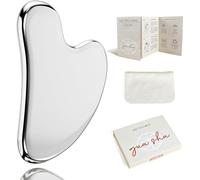 Rena Chris Gua Sha Visage - Acier Inoxydable,Guasha pour Sculpter la Ligne de la Mâchoire et Réduire les Poches, Gua Sha Corps, Cadeau de Soins de la Peau (Argent)