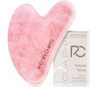 Rena Chris Gua Sha Visage, Pierre Gua Sha Visage en Quartz Rose, Guasha Visage pour Sculpter la Ligne de la Mâchoire et Réduire les Poches, Gua Sha Corps, Cadeau de Soins de la Peau (Rose)