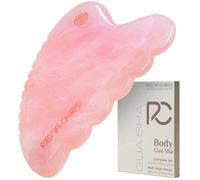 Rena Chris Outils Gua Sha pour le corps, outil GuaSha en quartz rose naturel, bâtons de massage manuels pour sculpter la mâchoire et réduire les poches, masseur de soins de la peau pour tout le corps