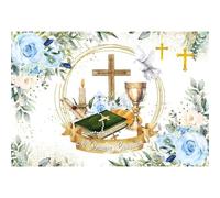 Renaiss 1.5x1m Ma première Communion Toile de Fond Dieu bénisse baptême Photographie Fond Nouveau-né bébé Fille garçon baptême fête décorations bannière Vinyle Accessoires Photo