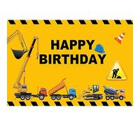 Renaiss 1.8x1.2m Thème de la Construction Anniversaire Toile de Fond Camion à Benne basculante Pelle Grue Photographie Fond pour garçon Enfants 1ère fête décorations Vinyle Studio Stand Accessoires