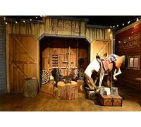 Renaiss 2.2x1.5m Old Western Cowboy Photographie Fond Wild West Saloon Selle Toile de Fond Enfant Homme Garçon Portrait Tir Fête Décoration Bannière Séance photomaton Vinyle Accessoires de Studio