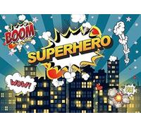 Renaiss 2.2x1.5m Super-héros Toile de Fond pour la Photographie Bande dessinée Ville Nuit scène bâtiment Fond Enfant garçon fête d'anniversaire bannière bébé Douche Youtube vidéo Studio Accessoires