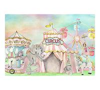 Renaiss 2.5x1.8m Carnaval Cirque Toile de Fond Tente Rose Grande Roue carrousel Animaux Mignons Photographie Fond Fille Enfants fête d'anniversaire décoration bébé Douche Photo Studio Accessoires