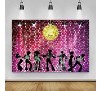 Renaiss 2.5x1.8m Disco Party Backdrop Shining Neon Night 70s 80s 90s Disco Fever Dancers Photographie Fond Salle de Bal Musique Décorations de fête Fournitures Photo Booth Props