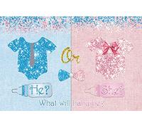 Renaiss 2.5x1.8m Sexe révèlent Toile de Fond Rose Bleu Paillettes Photographie Toile de Fond il ou Elle Fille ou garçon Photographie Fond bébé Douche fête décorations bannière Accessoires de Studio